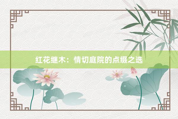 红花继木：情切庭院的点缀之选
