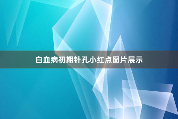 白血病初期针孔小红点图片展示